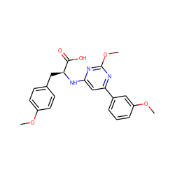 COc1ccc(C[C@H](Nc2cc(-c3cccc(OC)c3)nc(OC)n2)C(=O)O)cc1 ZINC000066105202