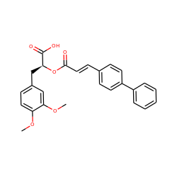 COc1ccc(C[C@H](OC(=O)/C=C/c2ccc(-c3ccccc3)cc2)C(=O)O)cc1OC ZINC000095587787