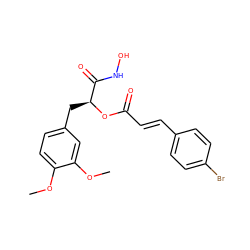 COc1ccc(C[C@H](OC(=O)/C=C/c2ccc(Br)cc2)C(=O)NO)cc1OC ZINC000095587585