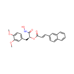 COc1ccc(C[C@H](OC(=O)/C=C/c2ccc3ccccc3c2)C(=O)NO)cc1OC ZINC000095588484