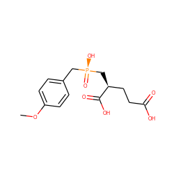 COc1ccc(C[P@](=O)(O)C[C@@H](CCC(=O)O)C(=O)O)cc1 ZINC000013470265