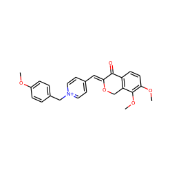 COc1ccc(C[n+]2ccc(/C=C3\OCc4c(ccc(OC)c4OC)C3=O)cc2)cc1 ZINC000473151519