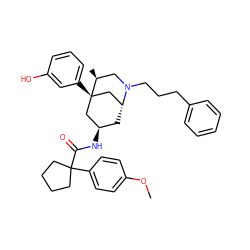 COc1ccc(C2(C(=O)N[C@@H]3C[C@@H]4C[C@](c5cccc(O)c5)(C3)[C@@H](C)CN4CCCc3ccccc3)CCCC2)cc1 ZINC000038147760