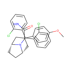 COc1ccc(C2(C(N)=O)C[C@@H]3CC[C@H](C2)N3C(c2ccccc2Cl)c2ccccc2Cl)cc1 ZINC000040877691