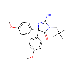 COc1ccc(C2(c3ccc(OC)cc3)N=C(N)N(CC(C)(C)C)C2=O)cc1 ZINC000218869678