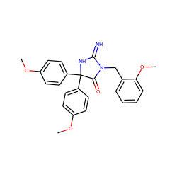 COc1ccc(C2(c3ccc(OC)cc3)NC(=N)N(Cc3ccccc3OC)C2=O)cc1 ZINC001772635360