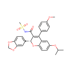 COc1ccc(C2=C(C(=O)NS(C)(=O)=O)[C@@H](c3ccc4c(c3)OCO4)Oc3ccc(OC(C)C)cc32)cc1 ZINC000026173485
