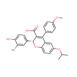 COc1ccc(C2=C(C(=O)O)[C@@H](c3ccc(O)c(O)c3)Oc3ccc(OC(C)C)cc32)cc1 ZINC000013473395