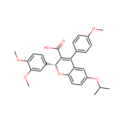 COc1ccc(C2=C(C(=O)O)[C@@H](c3ccc(OC)c(OC)c3)Oc3ccc(OC(C)C)cc32)cc1 ZINC000013473397