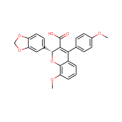 COc1ccc(C2=C(C(=O)O)[C@@H](c3ccc4c(c3)OCO4)Oc3c(OC)cccc32)cc1 ZINC000013473393