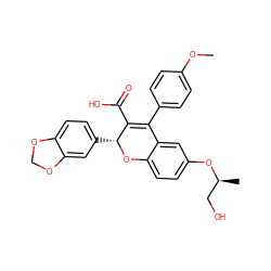 COc1ccc(C2=C(C(=O)O)[C@@H](c3ccc4c(c3)OCO4)Oc3ccc(O[C@@H](C)CO)cc32)cc1 ZINC000013473385