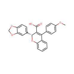 COc1ccc(C2=C(C(=O)O)[C@@H](c3ccc4c(c3)OCO4)Oc3ccccc32)cc1 ZINC000013473349