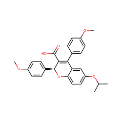 COc1ccc(C2=C(C(=O)O)[C@H](c3ccc(OC)cc3)Oc3ccc(OC(C)C)cc32)cc1 ZINC000013473401