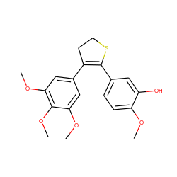 COc1ccc(C2=C(c3cc(OC)c(OC)c(OC)c3)CCS2)cc1O ZINC000026403661