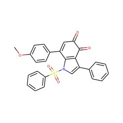 COc1ccc(C2=CC(=O)C(=O)c3c(-c4ccccc4)cn(S(=O)(=O)c4ccccc4)c32)cc1 ZINC001772604417