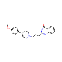 COc1ccc(C2=CCN(CCCc3nc4ccccc4c(=O)[nH]3)CC2)cc1 ZINC000013581595