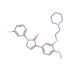 COc1ccc(C2=CCN(c3cccc(F)c3)C2=O)cc1OCCN1CCCCC1 ZINC000003987189