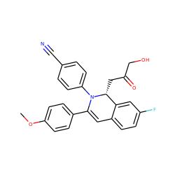 COc1ccc(C2=Cc3ccc(F)cc3[C@@H](CC(=O)CO)N2c2ccc(C#N)cc2)cc1 ZINC000653798401