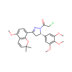 COc1ccc(C2=NN(C(=O)CCl)[C@H](c3cc(OC)c(OC)c(OC)c3)C2)c2c1C=CC(C)(C)O2 ZINC000299863919