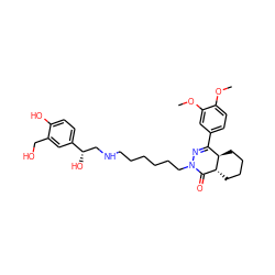 COc1ccc(C2=NN(CCCCCCNC[C@H](O)c3ccc(O)c(CO)c3)C(=O)[C@H]3CCCC[C@H]23)cc1OC ZINC000095587281