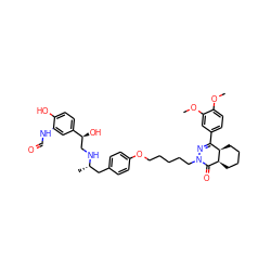 COc1ccc(C2=NN(CCCCCOc3ccc(C[C@H](C)NC[C@H](O)c4ccc(O)c(NC=O)c4)cc3)C(=O)[C@@H]3CCCC[C@H]23)cc1OC ZINC000150591291