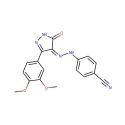 COc1ccc(C2=NNC(=O)/C2=N\Nc2ccc(C#N)cc2)cc1OC ZINC000049051312