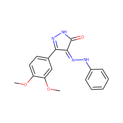 COc1ccc(C2=NNC(=O)/C2=N\Nc2ccccc2)cc1OC ZINC000049066636