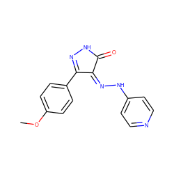 COc1ccc(C2=NNC(=O)/C2=N\Nc2ccncc2)cc1 ZINC000049109272