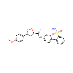 COc1ccc(C2=NO[C@@H](C(=O)Nc3ccc(-c4ccccc4S(N)(=O)=O)cc3)C2)cc1 ZINC000013489892