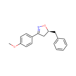 COc1ccc(C2=NO[C@@H](Cc3ccccc3)C2)cc1 ZINC000015106823
