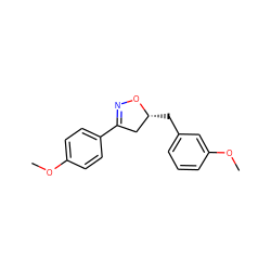 COc1ccc(C2=NO[C@H](Cc3cccc(OC)c3)C2)cc1 ZINC000095581583