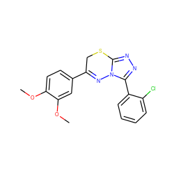 COc1ccc(C2=Nn3c(nnc3-c3ccccc3Cl)SC2)cc1OC ZINC000005025205