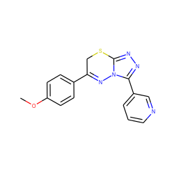 COc1ccc(C2=Nn3c(nnc3-c3cccnc3)SC2)cc1 ZINC000000530423