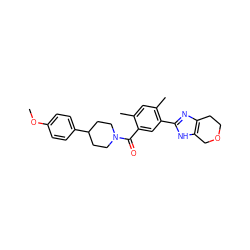 COc1ccc(C2CCN(C(=O)c3cc(-c4nc5c([nH]4)COCC5)c(C)cc3C)CC2)cc1 ZINC000098186061