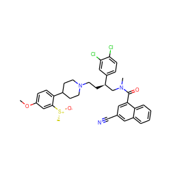 COc1ccc(C2CCN(CC[C@H](CN(C)C(=O)c3cc(C#N)cc4ccccc34)c3ccc(Cl)c(Cl)c3)CC2)c([S@@+](C)[O-])c1 ZINC000162689892