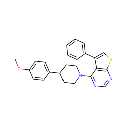 COc1ccc(C2CCN(c3ncnc4scc(-c5ccccc5)c34)CC2)cc1 ZINC000146507745