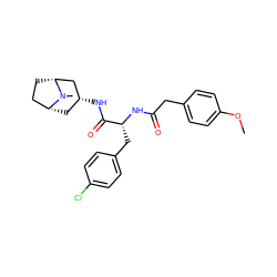 COc1ccc(CC(=O)N[C@H](Cc2ccc(Cl)cc2)C(=O)N[C@@H]2C[C@@H]3CC[C@H](C2)N3C)cc1 ZINC000101641431