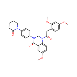 COc1ccc(CC(=O)N2CN(c3ccc(N4CCCCC4=O)cc3)C(=O)c3cc(OC)ccc32)c(OC)c1 ZINC001772634749