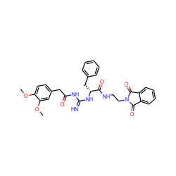 COc1ccc(CC(=O)NC(=N)N[C@H](Cc2ccccc2)C(=O)NCCN2C(=O)c3ccccc3C2=O)cc1OC ZINC000146260897