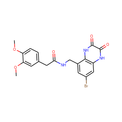 COc1ccc(CC(=O)NCc2cc(Br)cc3[nH]c(=O)c(=O)[nH]c23)cc1OC ZINC000027554001