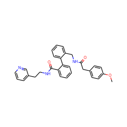 COc1ccc(CC(=O)NCc2ccccc2-c2ccccc2C(=O)NCCc2cccnc2)cc1 ZINC000003986746