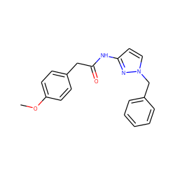 COc1ccc(CC(=O)Nc2ccn(Cc3ccccc3)n2)cc1 ZINC000006729050