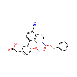 COc1ccc(CC(=O)O)cc1-c1ccc(C#N)c2c1CN(C(=O)OCc1ccccc1)CC2 ZINC000144107581