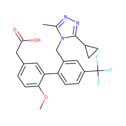 COc1ccc(CC(=O)O)cc1-c1ccc(C(F)(F)F)cc1Cn1c(C)nnc1C1CC1 ZINC000299828966