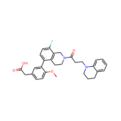 COc1ccc(CC(=O)O)cc1-c1ccc(F)c2c1CCN(C(=O)CCN1CCCc3ccccc31)C2 ZINC000144128844