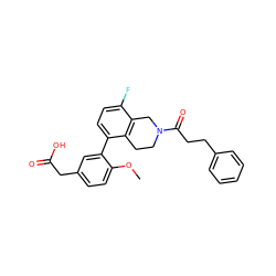 COc1ccc(CC(=O)O)cc1-c1ccc(F)c2c1CCN(C(=O)CCc1ccccc1)C2 ZINC000144101919