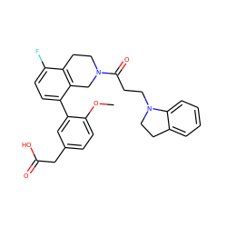 COc1ccc(CC(=O)O)cc1-c1ccc(F)c2c1CN(C(=O)CCN1CCc3ccccc31)CC2 ZINC000143941979