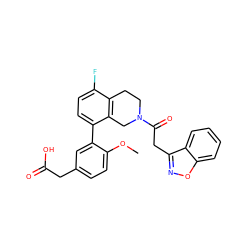 COc1ccc(CC(=O)O)cc1-c1ccc(F)c2c1CN(C(=O)Cc1noc3ccccc13)CC2 ZINC000143897586