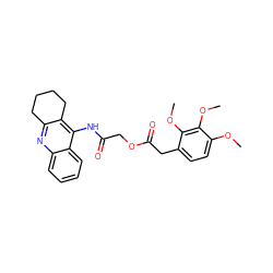 COc1ccc(CC(=O)OCC(=O)Nc2c3c(nc4ccccc24)CCCC3)c(OC)c1OC ZINC000653842811