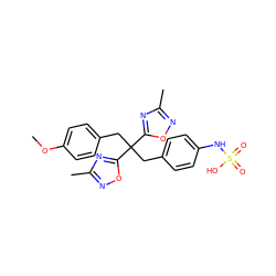 COc1ccc(CC(Cc2ccc(NS(=O)(=O)O)cc2)(c2nc(C)no2)c2nc(C)no2)cc1 ZINC000036179153